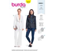 Burda 6376 Patron Couture Veste Peplum Femme, Taille 8-18, Niveau Moyen