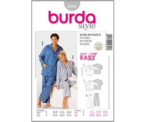 Burda B2691 Patron de Couture Pyjama 19 x 13 cm, 38-48 ; 44-54