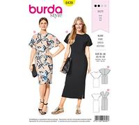Burda Patron 6439 Robe, Blanc, de 36 à 46
