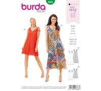 Burda Style, Patron B6663, Robe décolleté V, bretelles nouées, 36-46, Papier blanc 19 x 13 x 1 cm