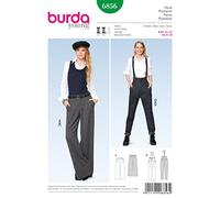 Burda Style Patron de couture B6856 – Pantalon et salopette 32–42 Écru 19 x 13 cm