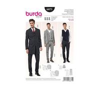 Burda B6871 Patron de Couture Costume et Gilet Homme 19 x 13 cm, 44-60