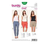 Burda B6938 Patron de Couture Pantalon 19 x 13 cm, 32-46, Blanc