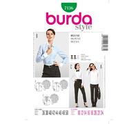 Burda B7136 Patron de Couture Blouse 19 x 13 cm, Blanc