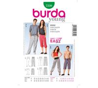Burda B7230 Patron de Couture Pantalon 19 x 13 cm, 32-46 ; 44-58
