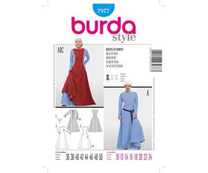 Burda B7977 Patron de Couture Historie Robe 19 x 13 cm