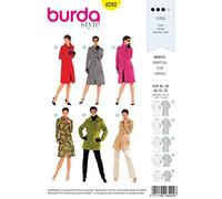 Burda 8292 Patron de veste (tailles 38-50, M, tweed, walkstoffe, léger matelassé)