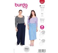 Burda Easy Patron de couture pour femme #5731 T-shirt basique avec col cœur et col carré Taille 44-54