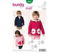 Burda enfants Patron de Couture Facile de 9425 - Veste à fermeture éclair en 3 Styles