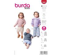 Burda kids Patron de couture #9202 Pantalon et short en coton pour enfant avec taille élastique Taille 56-98