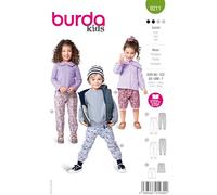 Burda kids Patron de couture #9211 Pantalon de jogging pour enfant avec taille élastique, short avec bordure Taille 86-122