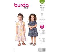 Burda kids Patron de couture pour filles #9212 Robes avec jupe oscillante, col boubi et volants Taille 104-146