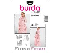 Burda Mesdames 7880 - Historical 1888 Effervescence Patron de Couture Robe pour femme Tailles : 10-22