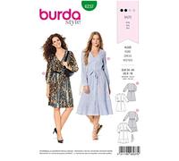 Burda Patron 6237 Robe femme style chemisier - encolure en V - du 36 au 46 Blanc