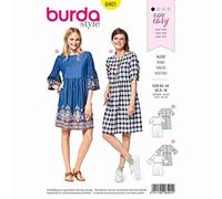 Burda Patron 6401 Robe, Blanc, Tailles EUR : de 34 à 44 (36 à 46 FR)