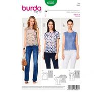 Burda Patron de couture facile 6525 pour femme, taille 36-48, hauts multicolores