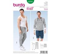 Burda Patron de couture facile 6719 pour pantalons et shorts décontractés pour homme