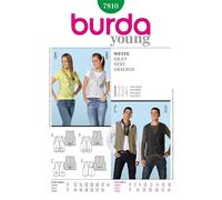 Burda Patron de couture facile 7810 de gilet pour homme et femme Tailles : 34-44