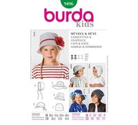 Burda Patron de couture facile 9496 pour bonnet, casquettes et chapeaux pour enfants