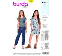 Burda Patron Kids 9345 Combinaison, Blanc, de 6 à 13 ans