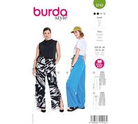 Burda style 5743 Patron de couture pour femme Pantalon avec fentes latérales hautes et pantalons cargo avec poches XL Taille 36-46