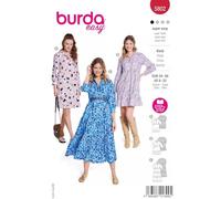 Burda Style Patron de Couture Burda, 5802, Robe [Femme, Taille. 34-48], Niveau 1 Super Facile