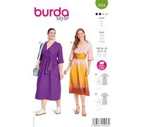 Burda style Patron de couture pour femme #5724 Robe midi avec effet enveloppant et robe avec ceinture Taille 36-48