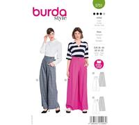 Burda Style Patron de couture pour femme #5751 Pantalon large avec poches et fermoir Taille 36-48