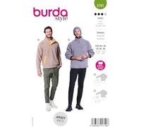 burda style Patron Hommes Sweater avec fermeture éclair Taille EUR 46-56