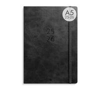 Burde Agency A5 Forma Deluxe Noir - Planificateur Hebdomadaire Élégant en Simili - Organiseur Idéal pour Étudiants, Professionnels et Usage Quotidien - 176 Pages