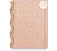 burde Life Planner Pink Fleur 2026, Agenda A5 - Organiseur Compact & Élégant, Planning Scolaire & Professionnel Daté, Journal Hebdomadaire, Couverture Rigide (Planner Pink Fleur (2026)