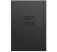 Burde Senator A5 Vega Noir, 2025/2026 Agenda A5 ¿ Organiseur Compact & Élégant, Planning Scolaire & Professionnel Daté, Journal Hebdomadaire, Couverture Rigide