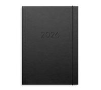 Burde Senator A5 Vega Noir, 2026 Agenda A5 - Organiseur Compact & Élégant, Planning Scolaire & Professionnel Daté, Journal Hebdomadaire, Couverture Rigide