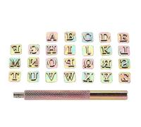 Burden 26pcs Steel Alphabet Punch Set for Leather Craft 26 English Letters Metal Stamp Set Leathercraft