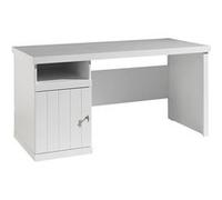 Bureau 1 niche 1 porte bois laqué blanc Robin