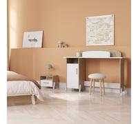 Bureau 1 Niche Et 1 Porte L134,8 Cm - Blanc Blanc