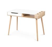 Bureau 1 tiroir 1 niche littlesky by klups sofie - hêtre et blanc