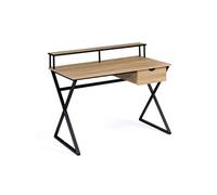IDMarket Bureau Enzo 1 tiroir pieds croisés design industriel
