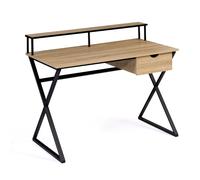 IDMarket Bureau Enzo 1 tiroir pieds croisés design industriel