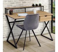 IDMarket - Bureau 1 tiroir Enzo Pieds croisés Design Industriel