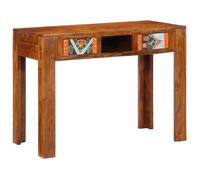 vidaXL Bureau avec tiroir Marron 100 x 50 x 75 cm Bois d'acacia Massif, Chambre, Bureau Compact, Écriture Moderne, Bureau à Domicile Multifonctionnel, Station de Travail Rustique et Minimaliste