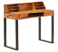 Bureau 110x50x94 Cm Bois Solide De Sesham Et Acier Vidaxl Vidaxl