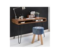 Bureau 110x60x75 cm en bois massif et métal naturel et noir - SURATE