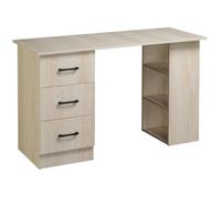 Bureau 120 x 50 cm - HOMCOM - étagères et tiroirs - pour petit espace, bureau à domicile, chambre à coucher - couleur bois