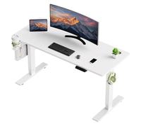 Bureau 120 x 60 cm, bureau réglable en hauteur électriquement, avec fonction mémoire et technologie anti-collision Chargement rapide USB/Type C