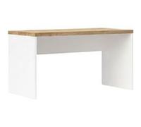 Bureau 138cm blanc laqué brillant plateau aspect bois finition Cadiz. - GENIUS - ALTOBUY Blanc