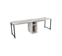 Bureau d'étude moderne avec étagères - TWIN - Freesia / Marbre - 240 x 74 x 60 cm