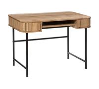 Atmosphera - Bureau Colva - 2 portes coulissantes - effet chêne L105 cm - Marron/Noir