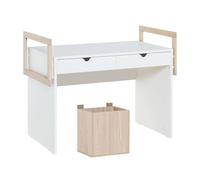 Bureau 2 tiroirs avec cube stige blanc TU