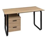 Bureau Effet Bois/Metal Caisson, Beige
